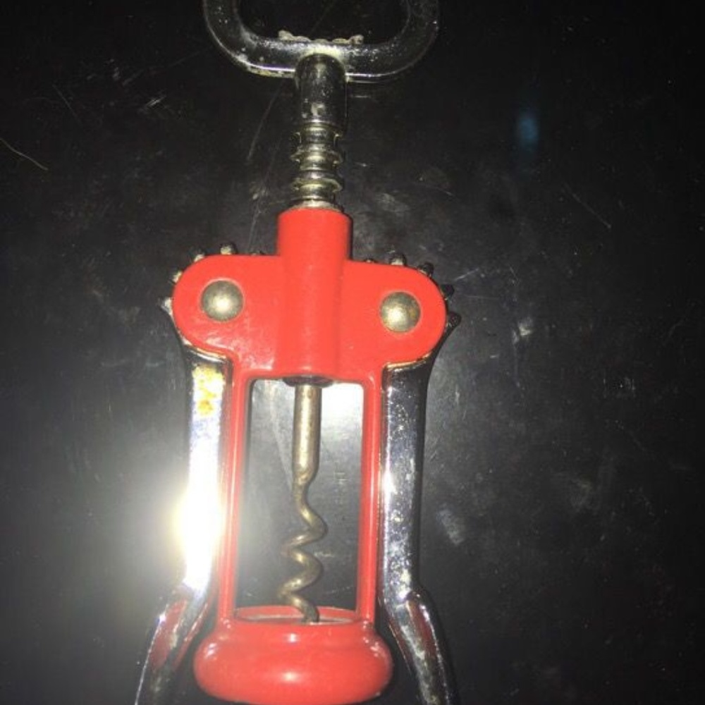 Vintage Pedrini Red Chrome Double Winged Corkscrew